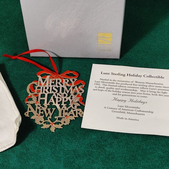 LUNT SILVER HOLIDAY ORNAMENT - Picture 1 of 5